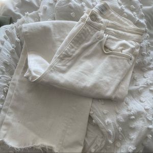 Zara White wide leg cropped jean SZ 4